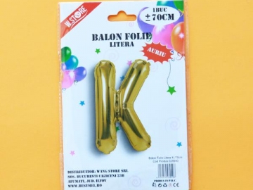 Balon Folie Auriu Litera K 70cm 028940