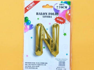 Balon Folie Auriu Litera N 70cm 028943