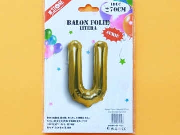 Balon Folie Auriu Litera U 70cm 028950