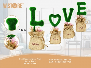 Set Decoratiune Flori Love 4buc 030779
