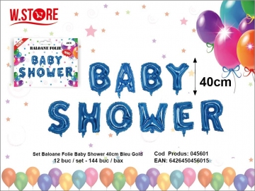 Set Baloane Folie Baby Shower 40cm Bleu 045601