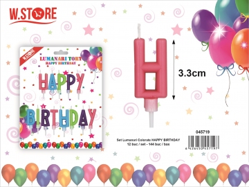 Set Lumanari Colorate Happy Birthday 045719