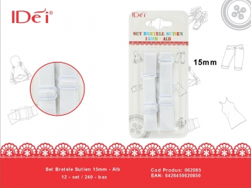 Set Bretele Sutien 15mm - Alb 062085