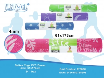 Saltea Yoga PVC Desen 4mm 61x173cm 075850