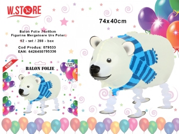 Balon Folie 74x40cm Figurina Mergatoare Urs Polar 079533