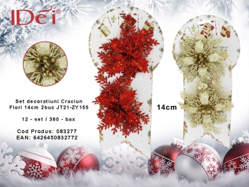 Set decoratiuni Craciun Flori 14cm 2buc JT21-ZY155 083277