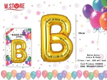Balon Auriu Litera B 35cm 012853