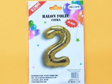 Balon Auriu Cifra 2 /35cm 012880