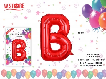 Balon Rosu Litera B 35cm 012889