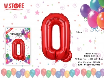 Balon Rosu Litera Q 35cm 012904