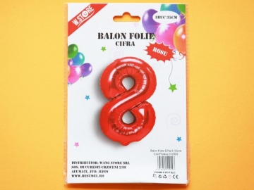 Balon Rosu Cifra 8 35cm 012922