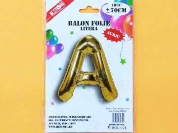 Balon Folie Auriu Litera A 70cm 028930