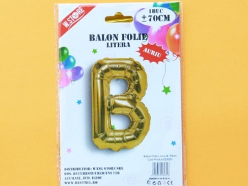 Balon Folie Auriu Litera B 70cm 028931