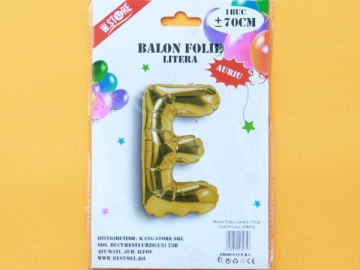Balon Folie Auriu Litera E 70cm 028934