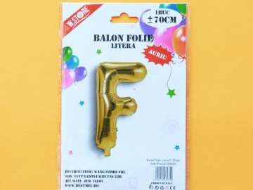 Balon Folie Auriu Litera F 70cm 028935