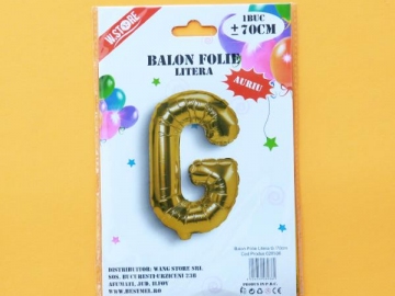 Balon Folie Auriu Litera G 70cm 028936