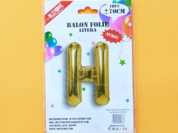 Balon Folie Auriu Litera H 70cm 028937