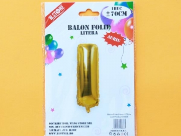 Balon Folie Auriu Litera I 70cm 028938