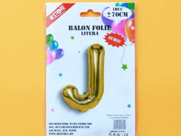 Balon Folie Auriu Litera J 70cm 028939