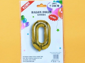 Balon Folie Auriu Litera O 70cm 028944