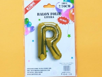 Balon Folie Auriu Litera R 70cm 028947