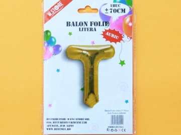 Balon Folie Auriu Litera T 70cm 028949