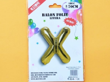 Balon Folie Auriu Litera X 70cm 028953