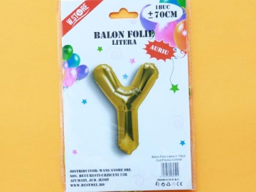 Balon Folie Auriu Litera Y 70cm 028954