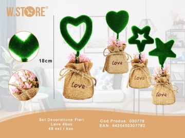 Set Decoratiune Flori Love 4buc 030778
