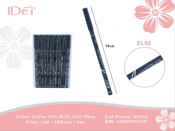 Creion Contur Ochi EL02 15cm 12buc 033412