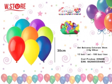Set Baloane Colorate 30cm 2.8g 50buc 035408