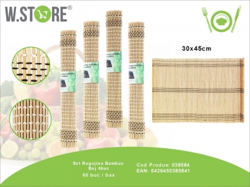 Set Rogojina Bambus Bej 4buc 038584