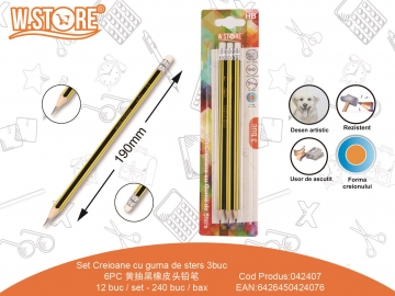 Set Creioane cu guma de sters 3buc 042407