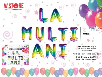 Set Baloane Folie La Multi Ani 40cm Multicolor 045595