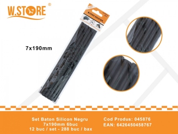 Set Baton Silicon Negru 7x190mm 6buc 045876