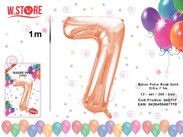 Balon Folie Rose Gold Cifra 7 1m 048717