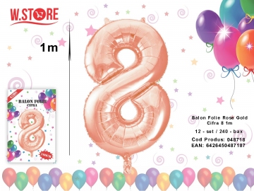 Balon Folie Rose Gold Cifra 8 1m 048718