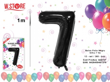 Balon Folie Negru Cifra 7 1m 048727