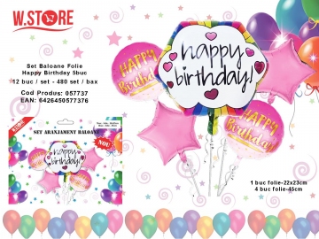 Set Baloane Folie Happy Birthday 5buc 057737