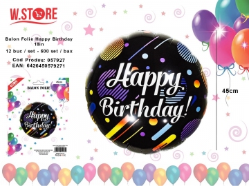 Balon Folie Happy Birthday 18in 057927