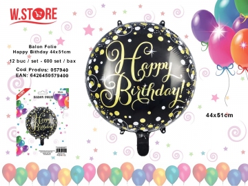 Balon Folie Happy Bithday 44x51cm 057940