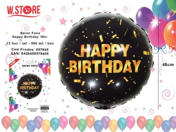 Balon Folie Happy Birthday 18in 057945
