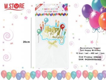 Decoratiune Topper Tort Happy Birthday 058480