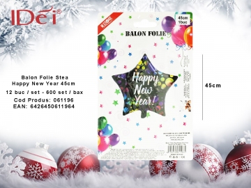 Balon Folie Stea Happy New Year 45cm 061196