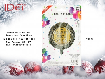 Balon Folie Rotund Happy New Year 45cm 061197
