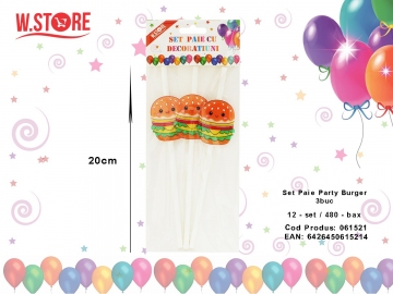 Set Paie Party Burger 3buc 061521