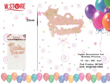 Topper Decoratiune Tort Birthday Princess 061540