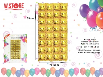 Balon Folie Perete Decorativ 139x76.5cm Auriu 062665