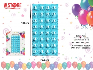 Balon Folie Perete Decorativ 139x76.5cm Bleu 062670