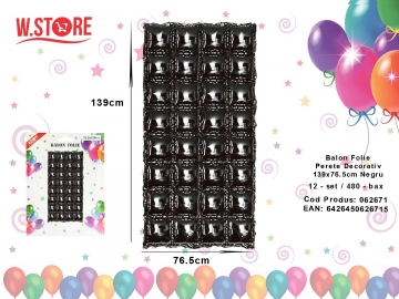 Balon Folie Perete Decorativ 139x76.5cm Negru 062671